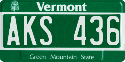 VT license plate AKS436