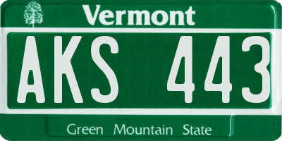 VT license plate AKS443