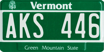 VT license plate AKS446