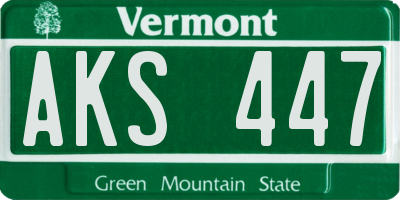 VT license plate AKS447