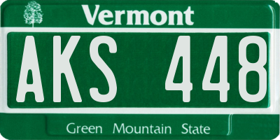 VT license plate AKS448
