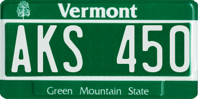 VT license plate AKS450