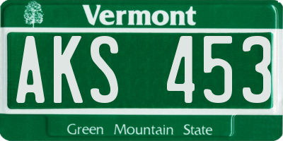 VT license plate AKS453