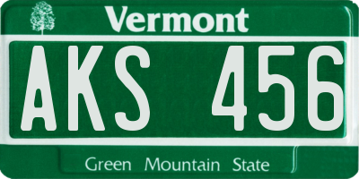 VT license plate AKS456