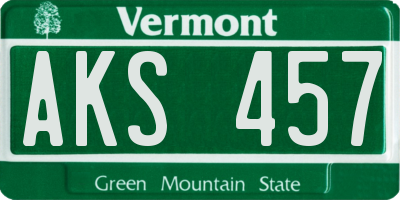 VT license plate AKS457