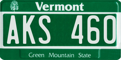 VT license plate AKS460