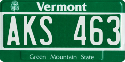 VT license plate AKS463