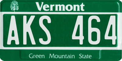 VT license plate AKS464