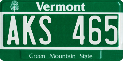 VT license plate AKS465