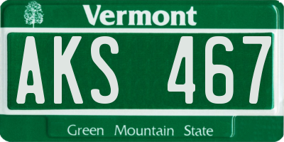 VT license plate AKS467