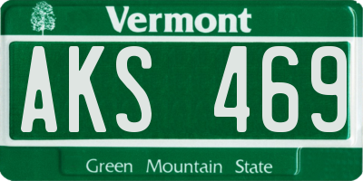 VT license plate AKS469
