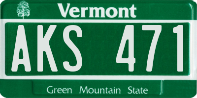 VT license plate AKS471