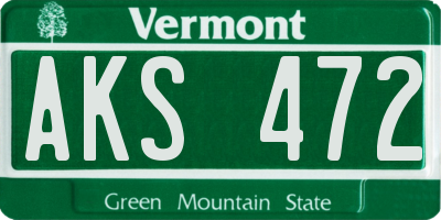 VT license plate AKS472