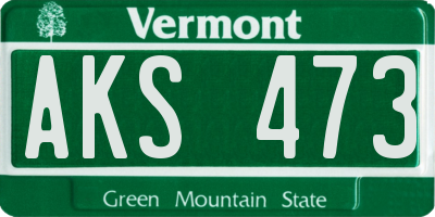 VT license plate AKS473