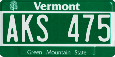 VT license plate AKS475