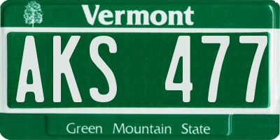 VT license plate AKS477