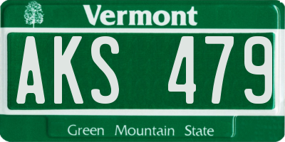 VT license plate AKS479