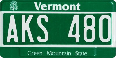 VT license plate AKS480