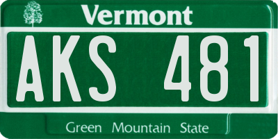 VT license plate AKS481