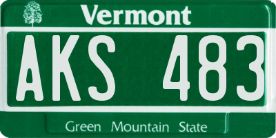 VT license plate AKS483