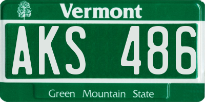 VT license plate AKS486