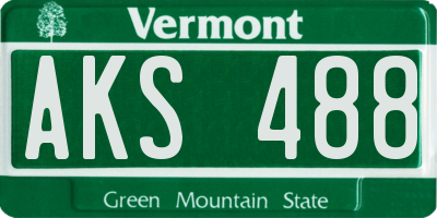 VT license plate AKS488