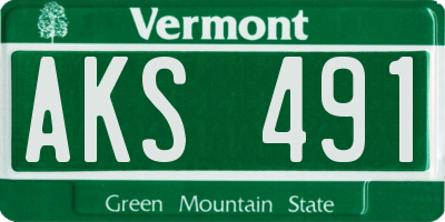VT license plate AKS491