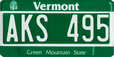 VT license plate AKS495