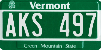 VT license plate AKS497