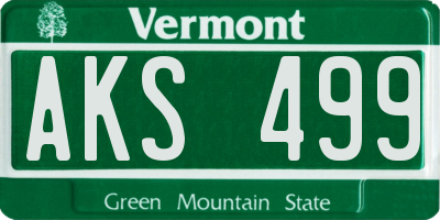 VT license plate AKS499