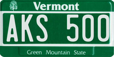 VT license plate AKS500