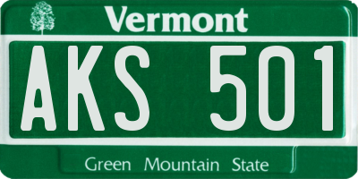 VT license plate AKS501