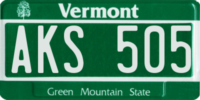 VT license plate AKS505