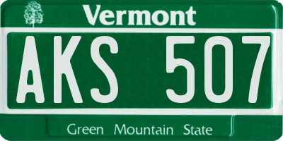 VT license plate AKS507