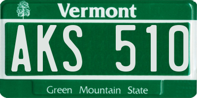VT license plate AKS510