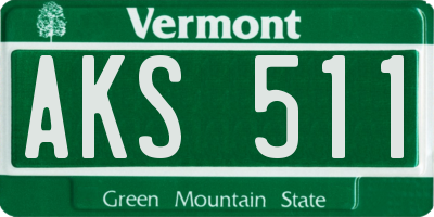 VT license plate AKS511