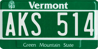 VT license plate AKS514