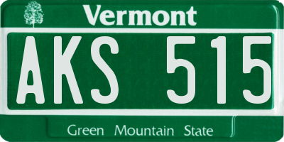 VT license plate AKS515