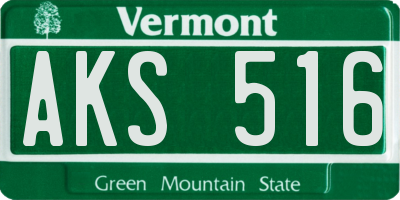 VT license plate AKS516