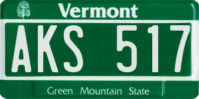 VT license plate AKS517