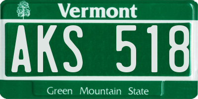 VT license plate AKS518