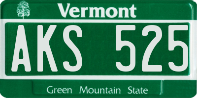 VT license plate AKS525