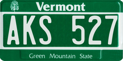VT license plate AKS527