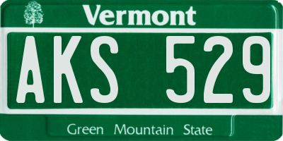VT license plate AKS529