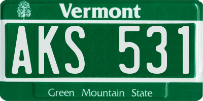 VT license plate AKS531