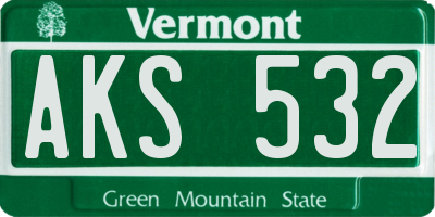 VT license plate AKS532
