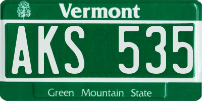 VT license plate AKS535