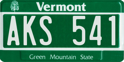 VT license plate AKS541