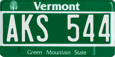 VT license plate AKS544