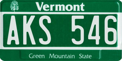 VT license plate AKS546